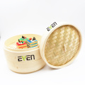 Wholesale good quality 2 tier 10 inch dim sum bamboo steamer set for food cooking outdoor using